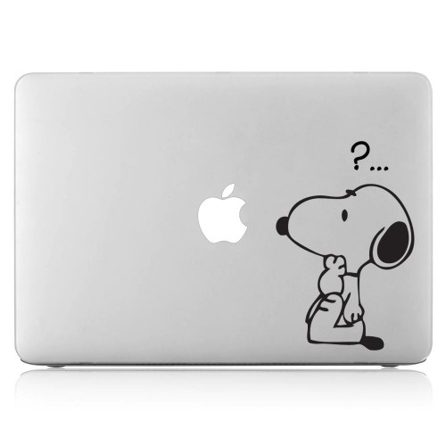 Die Peanuts Snoopy mit Fragezeichen Laptop / Macbook Sticker Aufkleber