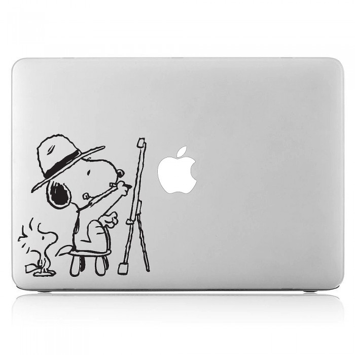 Snoopy and Woodstock Drawing Laptop / Macbook Vinyl Decal Sticker