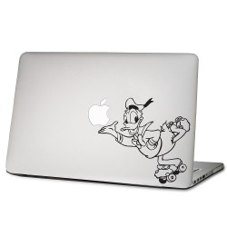 Donald Duck läuft Rollschuh Laptop / Macbook Sticker Aufkleber