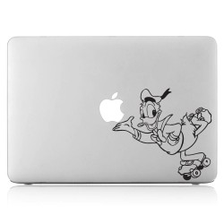 Donald Duck läuft Rollschuh Laptop / Macbook Sticker Aufkleber