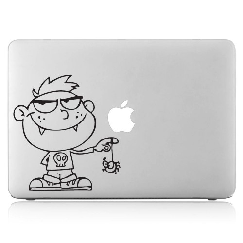 Evil Little Boy with spider  Laptop / Macbook Vinyl Decal Sticker 