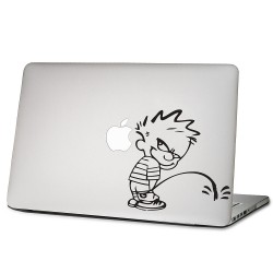 สติกเกอร์แม็คบุ๊คคาลวินและฮอบส์ Calvin and Hobbes  Peeing Notebook / MacBook Sticker 