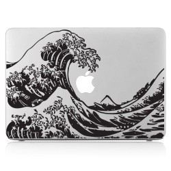 สติกเกอร์แม็คบุ๊ค  คลื่นยักญี่ปุ่น The Great Wave off Kanagawa Hokusai Notebook / MacBook Sticker 