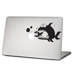 สติกเกอร์แม็คบุ๊ค Big Fish Eat Little Fish ปลาใหญ่กินปลาเล็ก Notebook / MacBook Sticker 