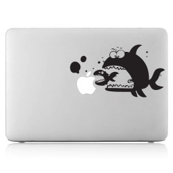 สติกเกอร์แม็คบุ๊ค Big Fish Eat Little Fish ปลาใหญ่กินปลาเล็ก Notebook / MacBook Sticker 