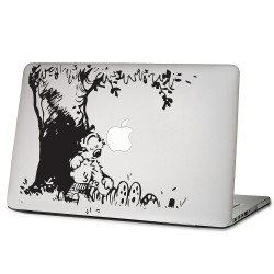 Calvin and Hobbes Sleeping Laptop / Macbook Vinyl Decal Sticker 