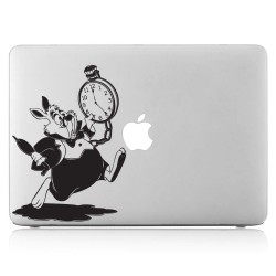 The White Rabbit Alice Wonderland Laptop / Macbook Vinyl Decal Sticker 