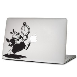 Das weiße Kaninchen Alice im  Wonderland Laptop / Macbook Sticker Aufkleber