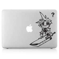 สติกเกอร์แม็คบุ๊ค Chibi Cloud Strife Final Fantasy Notebook / MacBook Sticker 