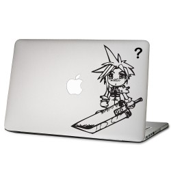 Chibi Cloud Strife Final Fantasy Laptop / Macbook Vinyl Decal Sticker 