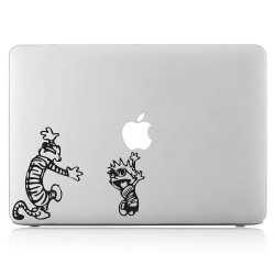 Calvin und Hobbes Tanzen Laptop / Macbook Sticker Aufkleber