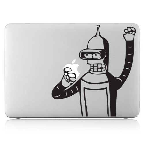 Robot eating Apple Laptop / Macbook Vinyl Decal Sticker 