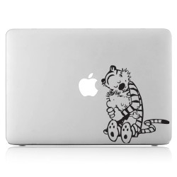 Calvin und Hobbes umarmt Laptop / Macbook Sticker Aufkleber