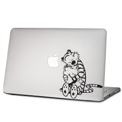 Calvin und Hobbes umarmt Laptop / Macbook Sticker Aufkleber
