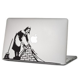 Banksy of The maid Laptop / Macbook Vinyl Decal Sticker 