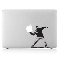 Banksy Thrower Man Laptop / Macbook Vinyl Decal Sticker 