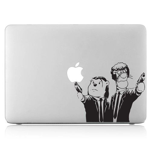 Pooh and Tiger Pulp Ficton Laptop / Macbook Vinyl Decal Sticker 