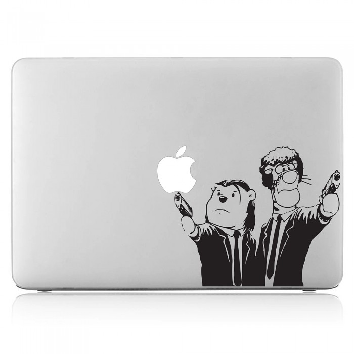 Pooh and Tiger Pulp Ficton Laptop / Macbook Vinyl Decal Sticker (DM-0230)