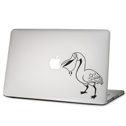 Bird Eating Apple Laptop / Macbook Vinyl Decal Sticker 