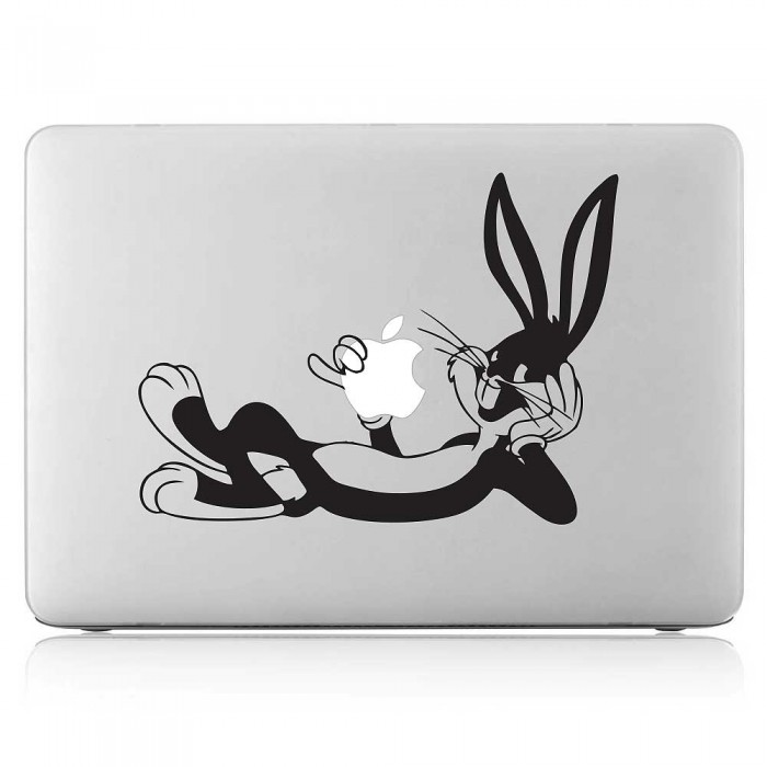 Bugs Bunny eat Apple Laptop / Macbook Vinyl Decal Sticker (DM-0330)