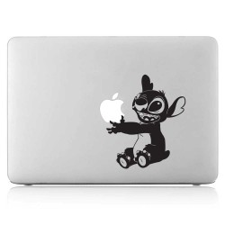 Stich eat Apple Laptop / Macbook Vinyl Decal Sticker 