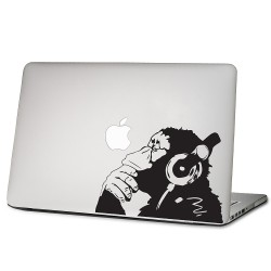 Banksy Monkey With Headphones Laptop / Macbook Vinyl Decal Sticker 