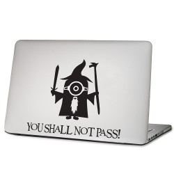 Minions Gandalf you shall not pass Laptop / Macbook Vinyl Decal Sticker 