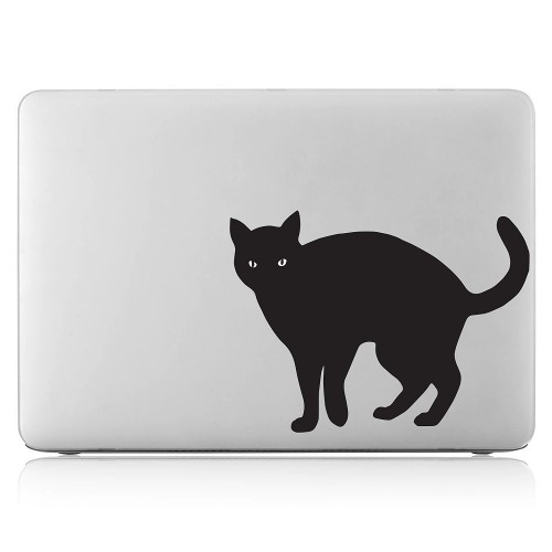 Black cat Laptop / Macbook Vinyl Decal Sticker 