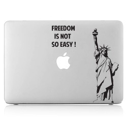 Freedom is not so easy Statue of Libert Laptop / Macbook Vinyl Decal Sticker 