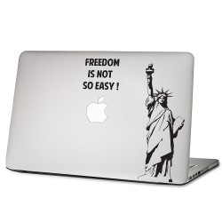 Freedom is not so easy Statue of Libert Laptop / Macbook Vinyl Decal Sticker 