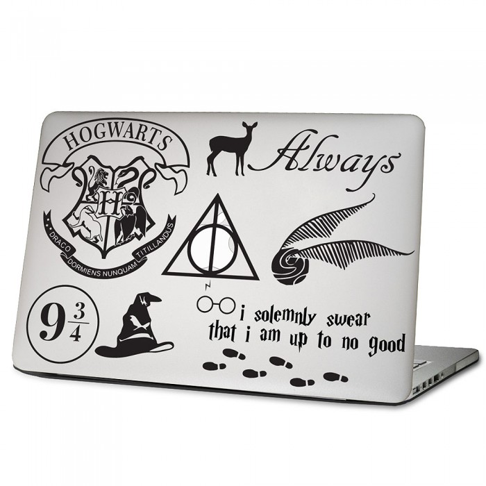 Die Cut Mac Apple Logo Laptop Vinyl Decal Sticker Macbook Glasses Harry Potter 