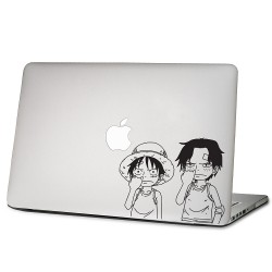 Ace and Luffy One Piece Laptop / Macbook Vinyl Decal Sticker 
