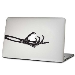 Skeleton Hand Grabs Apple Laptop / Macbook Sticker Aufkleber