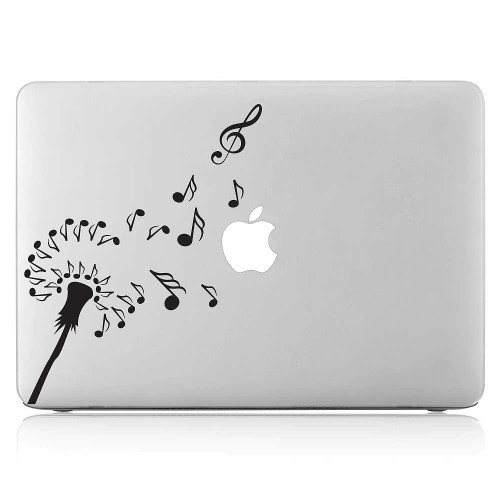 Dandelion with Music Notes Laptop / Macbook Vinyl Decal Sticker 
