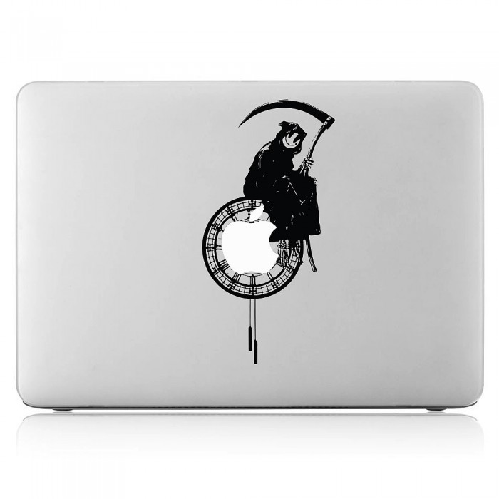 สติกเกอร์แม็คบุ๊ค Banksy Reaper Time Notebook / MacBook Sticker (DM-0538)