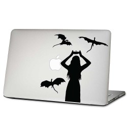Daenerys Targaryen mit Drachen Laptop / Macbook Sticker Aufkleber