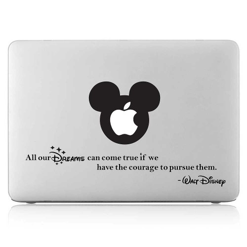 Mickey Mouse Walt Disney Quote Laptop / Macbook Vinyl Decal Sticker 