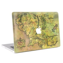 สติกเกอร์สกินแม็คบุ๊ค แผนที่ มิดเดิลเอิร์ธ Middle Earth Map Apple MacBook Skin Sticker 