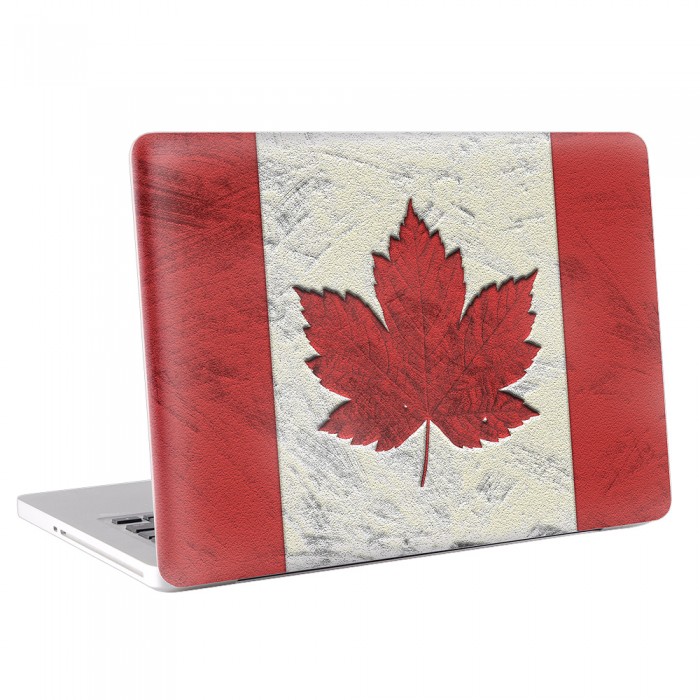 สติกเกอร์สกินแม็คบุ๊ค ธงชาติแคนาดา  Canada Flag MacBook Skin Sticker  (KMB-0035)