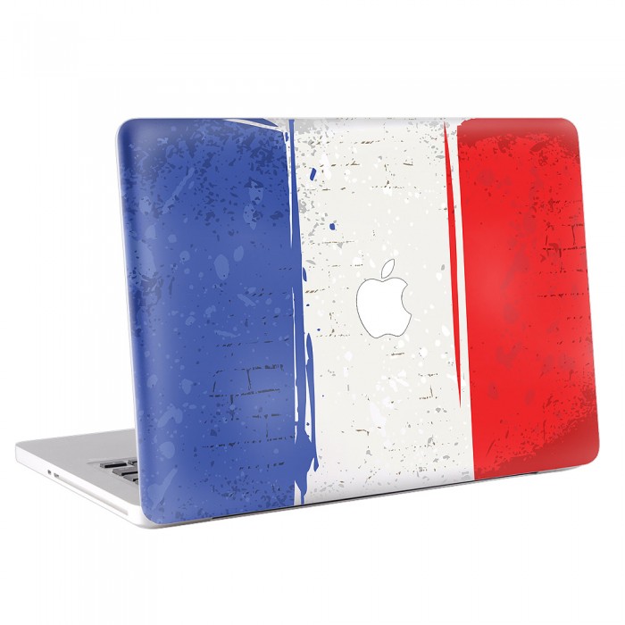 สติกเกอร์สกินแม็คบุ๊ค ธงชาติฝรั่งเศส  French Flag MacBook Skin Sticker  (KMB-0039)