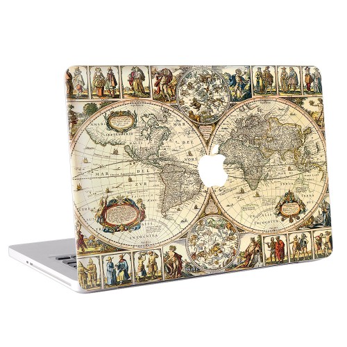 Old Map With Figures Apple MacBook Skin / Decal