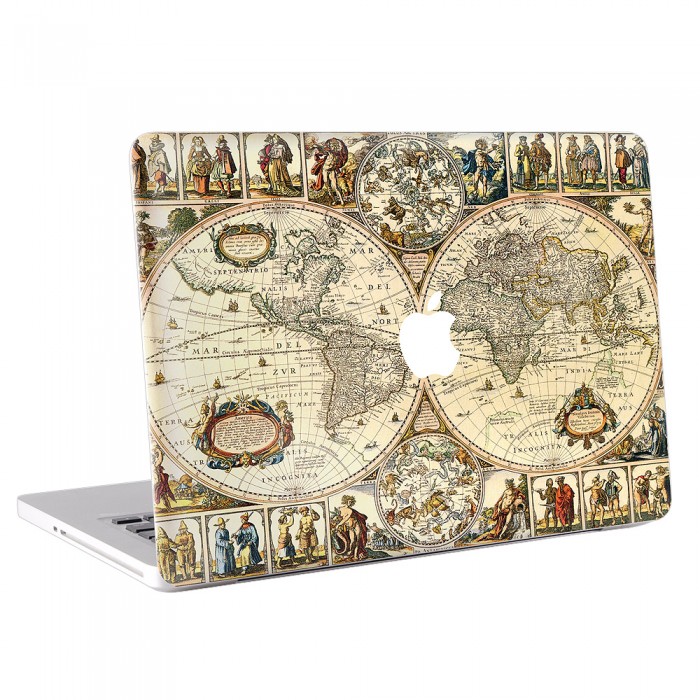 Old Map With Figures MacBook Skin / Decal  (KMB-0055)
