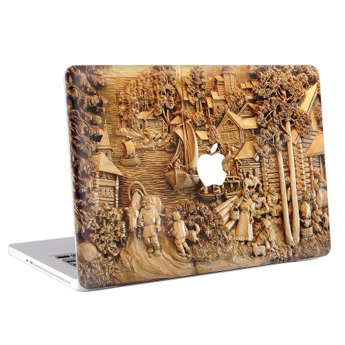 Art  Carved Wood Apple MacBook Skin / Decal