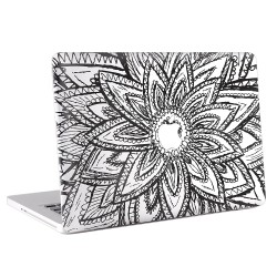 Black and White Abtract Flower Drawing Apple MacBook Skin / Decal