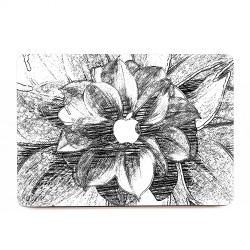 Black and White Flower Hand drawn Apple MacBook Skin / Decal