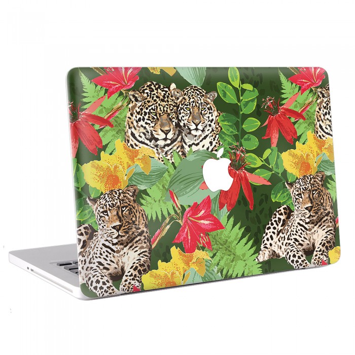 Tiger and Exotic Flowers MacBook Skin / Decal  (KMB-0160)