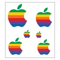 VINTAGE Macintosh Apple Mac 1990s Rainbow Logo Adesivo Decalcomania Finestra computer nn. 