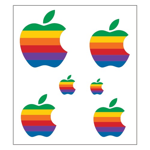Vintage Apple Computer Rainbow Logo Decal Sticker 