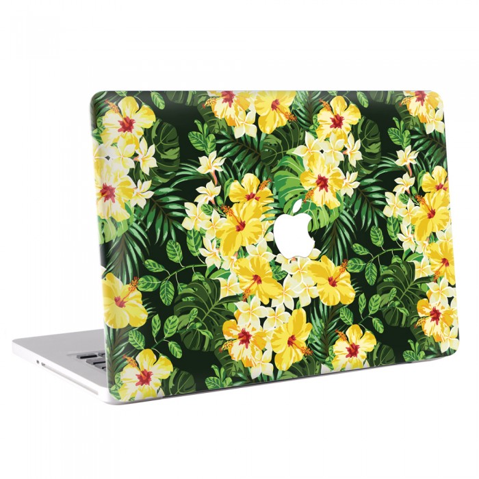 Yellow Tropical Flowers MacBook Skin / Decal  (KMB-0171)