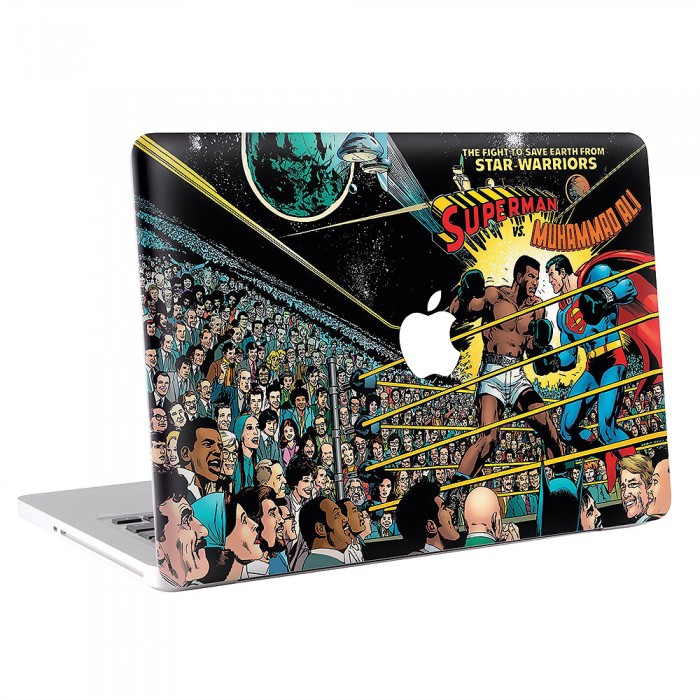 สติกเกอร์สกินแม็คบุ๊ค  Superman vs Muhammad Ali 1978 MacBook Skin Sticker  (KMB-0205)